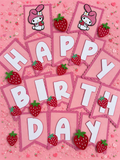 Strawberry My Melody Birthday Banner
