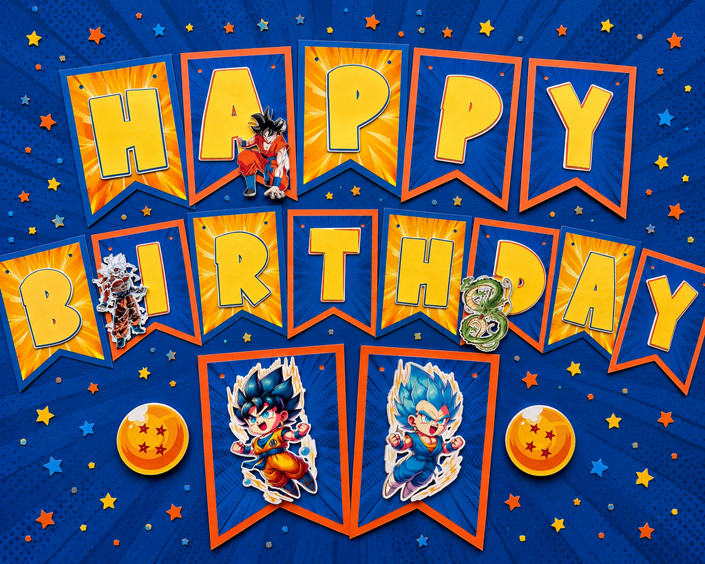 Dragon Ball z Theme Birthday Banner