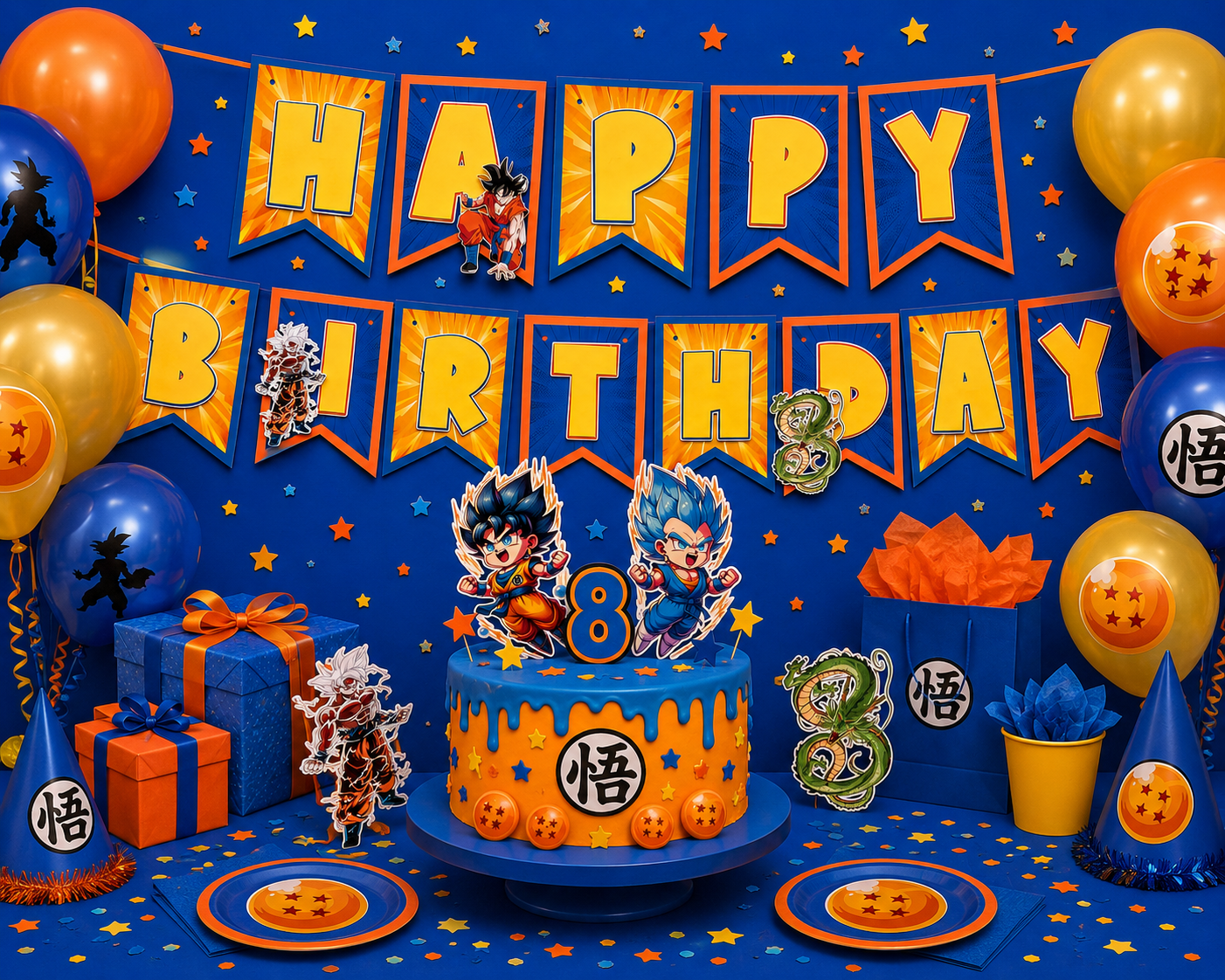 Dragon Ball z Theme Birthday Banner